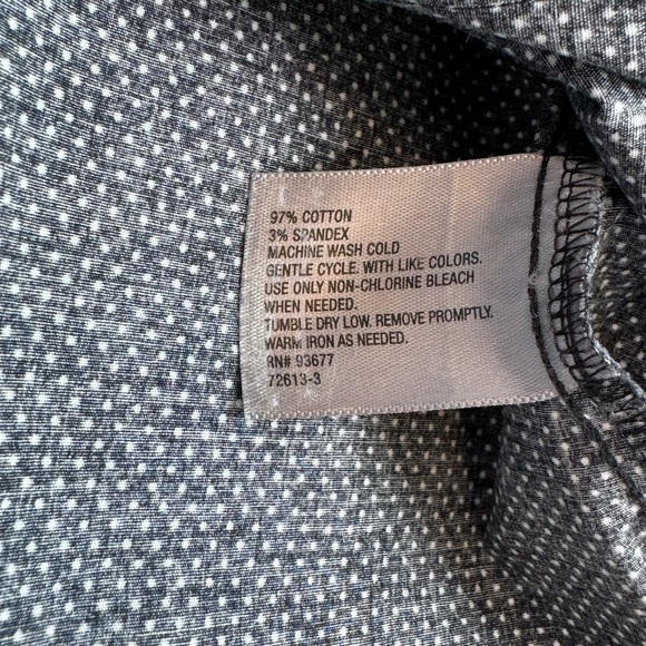 Worthington Stretch Black and White Polka dot Button Down - Picture 8 of 8